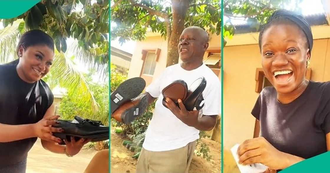 Nigerian lady returns from UK with big box filled with gift items Nigerian lady returns from UK with big box filled with gift items