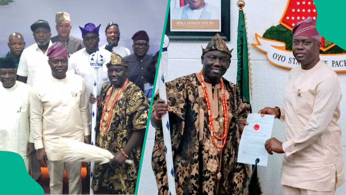 Gwamna Makinde ya mika sandar mulki sabon sarkin Ooyo duk da adawar masu nadin sarki Gwamna Makinde ya mika sandar mulki sabon sarkin Ooyo duk da adawar masu nadin sarki