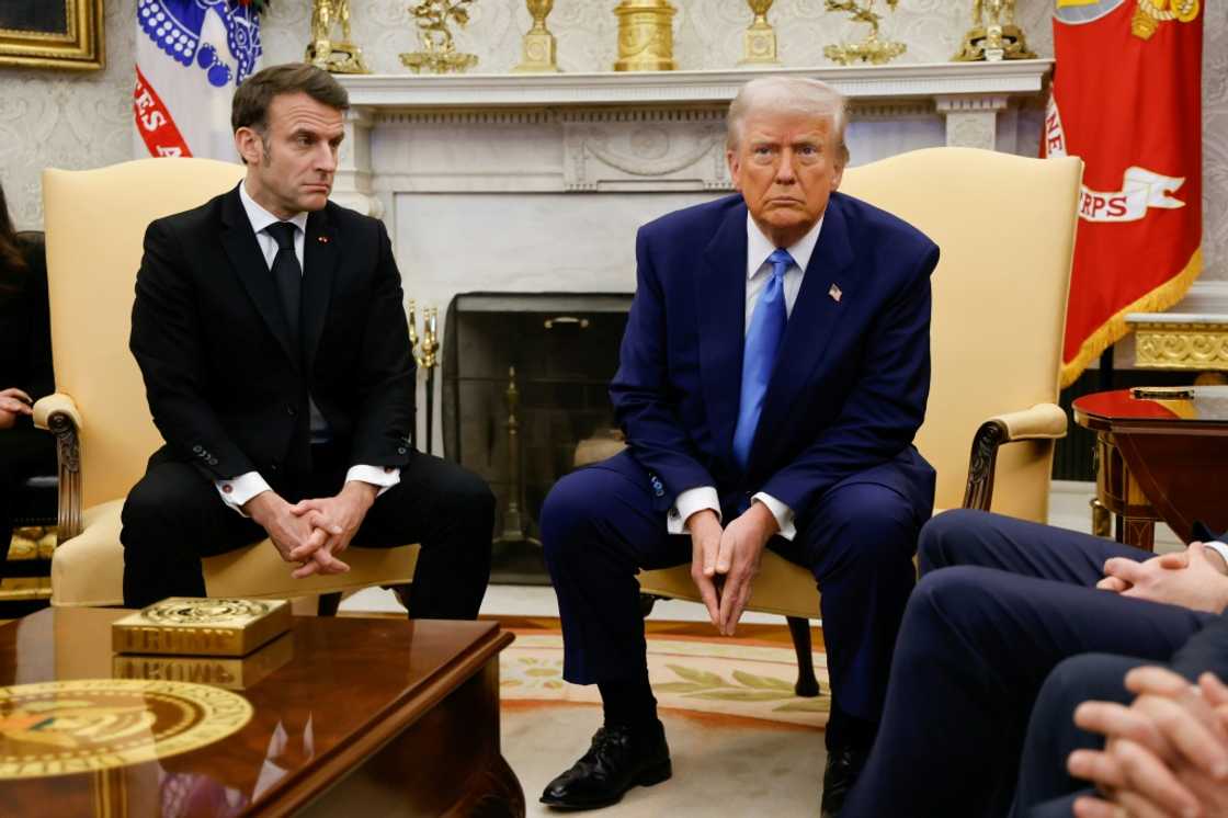 French President Emmanuel Macron said alongside Trump that he opposes the move