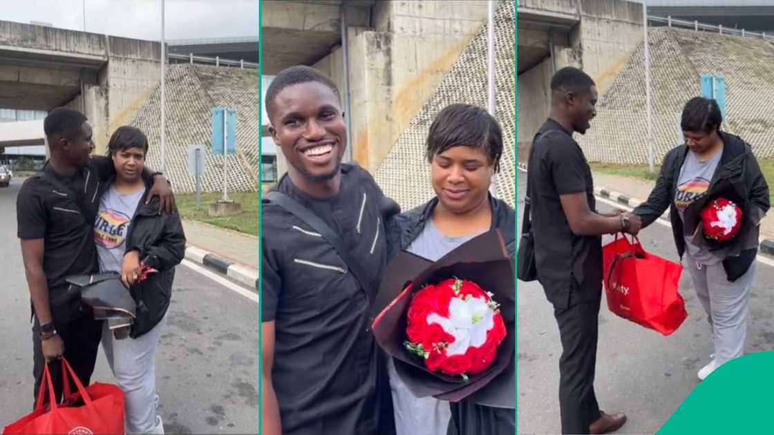 Nigerian man's emotional reunion with wife goes viral their love captivates everyone around Nigerian man's emotional reunion with wife goes viral their love captivates everyone around