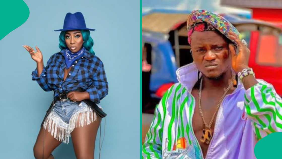 Daddy Freeze tries to matchmake Portable with dancehall star, Spice. Daddy Freeze tries to matchmake Portable with dancehall star, Spice.