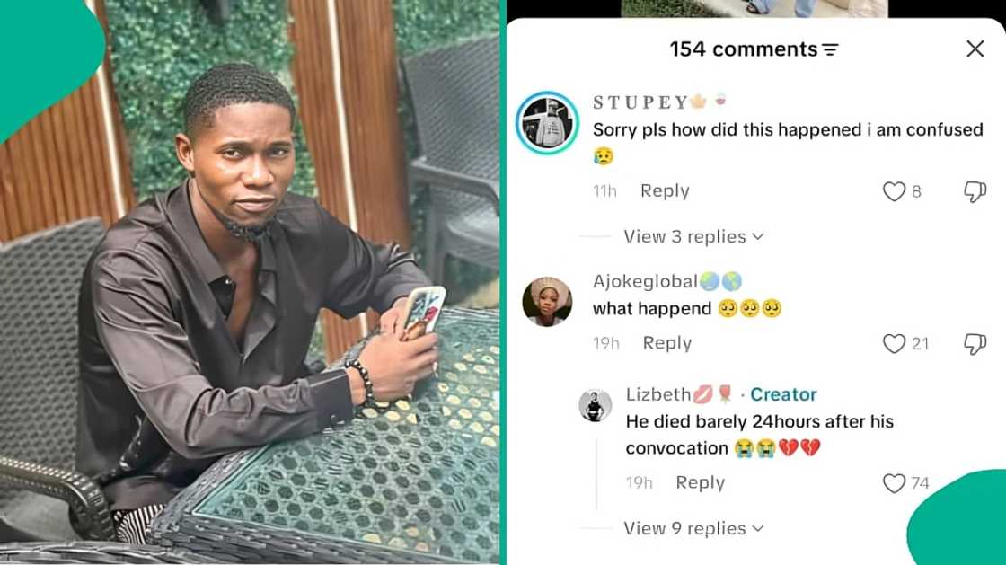 Young man dies less than a day after convocation, family in tears Young man dies less than a day after convocation, family in tears