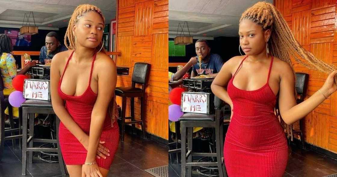 Man caught on camera eyeing another beautiful lady whilst his lover was feeding him