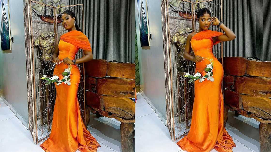 Elegant burnt orange gown Elegant burnt orange gown