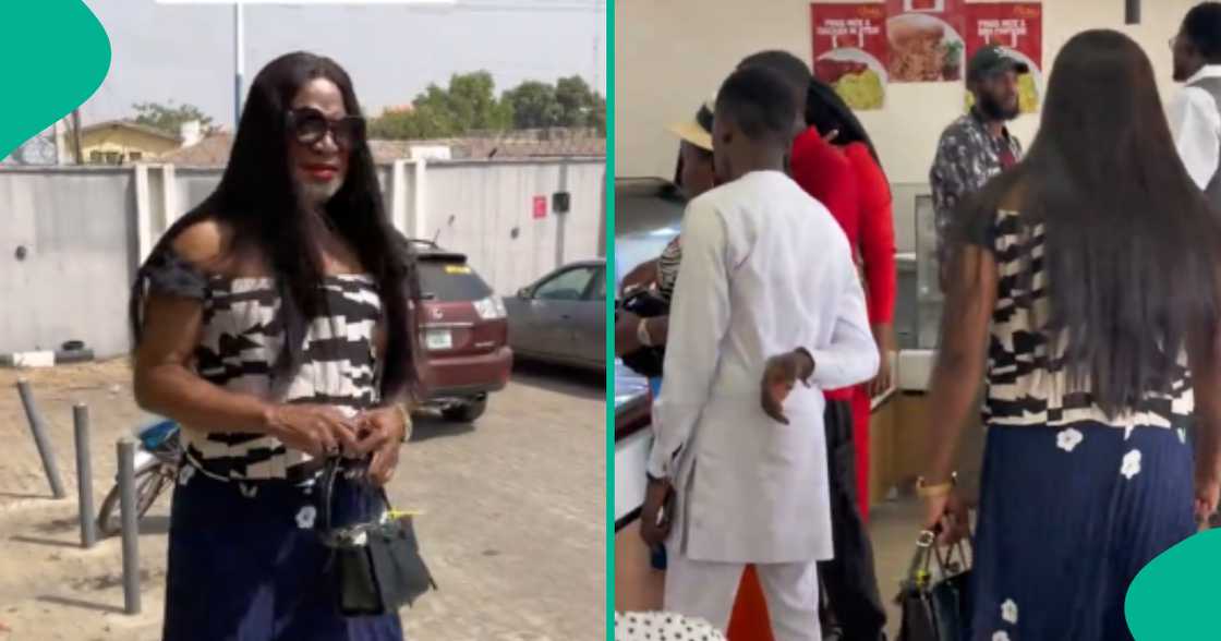 Lady causes stir as she takes her dad out dressed like a woman, uses make up on him