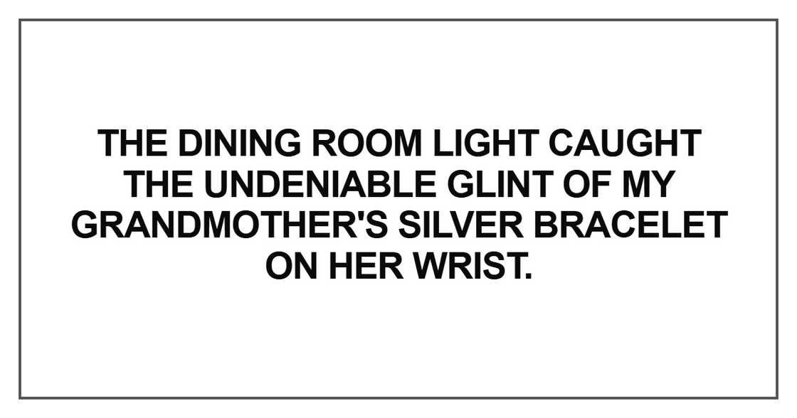 The dining room light caught the The dining room light caught the