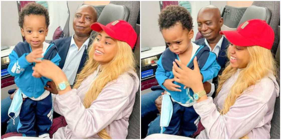 Regina Daniels returns to Nigeria