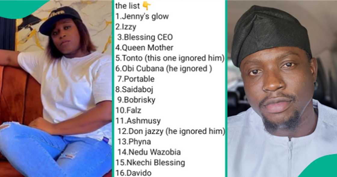 Lady lists names of people that VeryDarkMan allegedly dragged. Lady lists names of people that VeryDarkMan allegedly dragged.