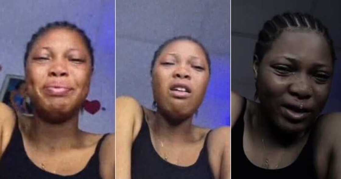 Lady in tears after going through partner's phone Lady in tears after going through partner's phone