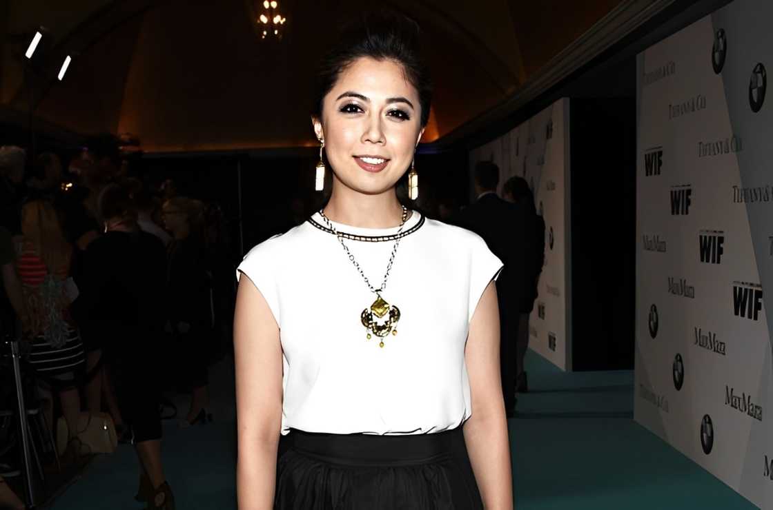 Screenwriter Ayako Fujitani, wearing a white and black Max Mara outfit Screenwriter Ayako Fujitani, wearing a white and black Max Mara outfit