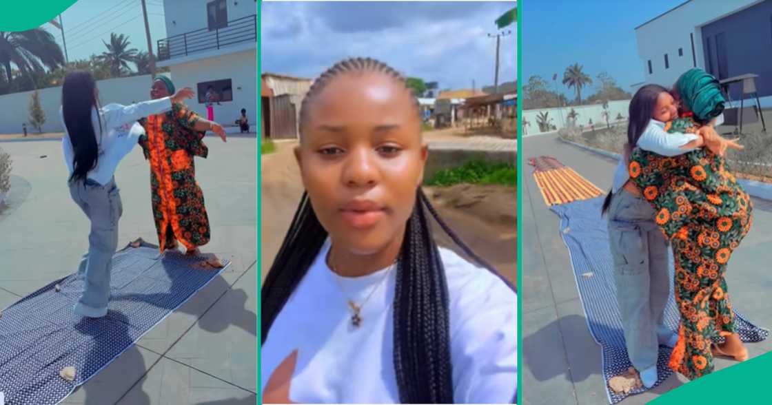 Lady Celebrates as Her Mum Lays Wrapper For Her to Walk on During Sign-out Day Lady Celebrates as Her Mum Lays Wrapper For Her to Walk on During Sign-out Day