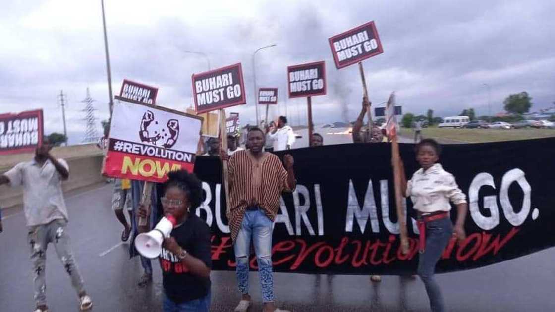 Buhari- must- go protesters in Abuja Buhari- must- go protesters in Abuja