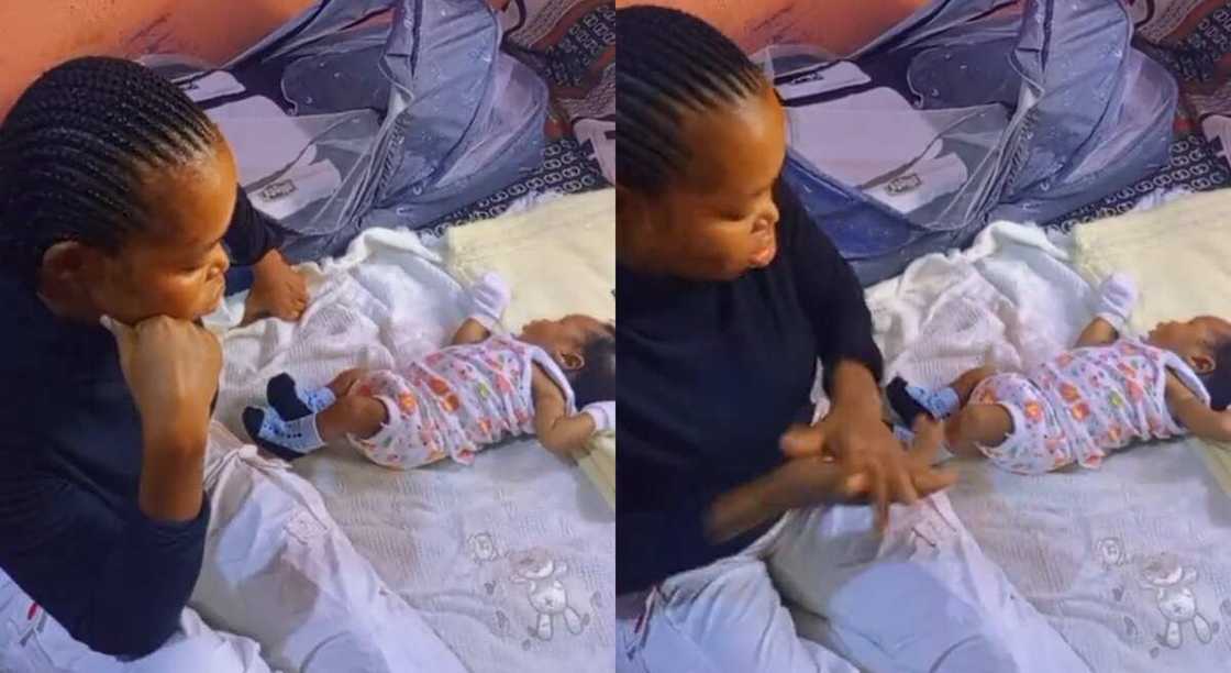 Photos of a mother and her newborn baby. Photos of a mother and her newborn baby.