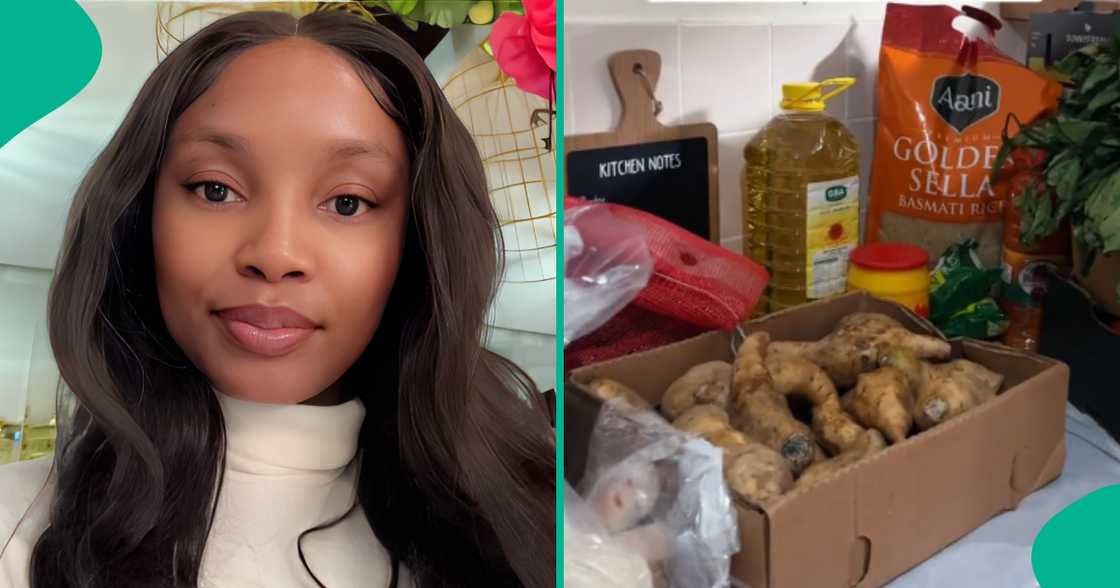 Lady shows food items she bought with just £200 in UK, Nigerians react