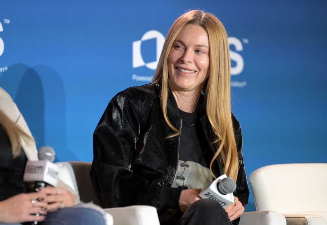 Leah McSweeney speaks at an event