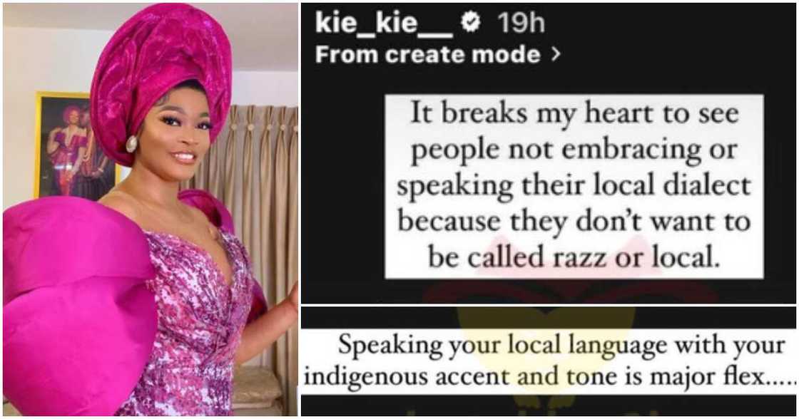 Kiekie addresses people ashamed of speaking their local language.