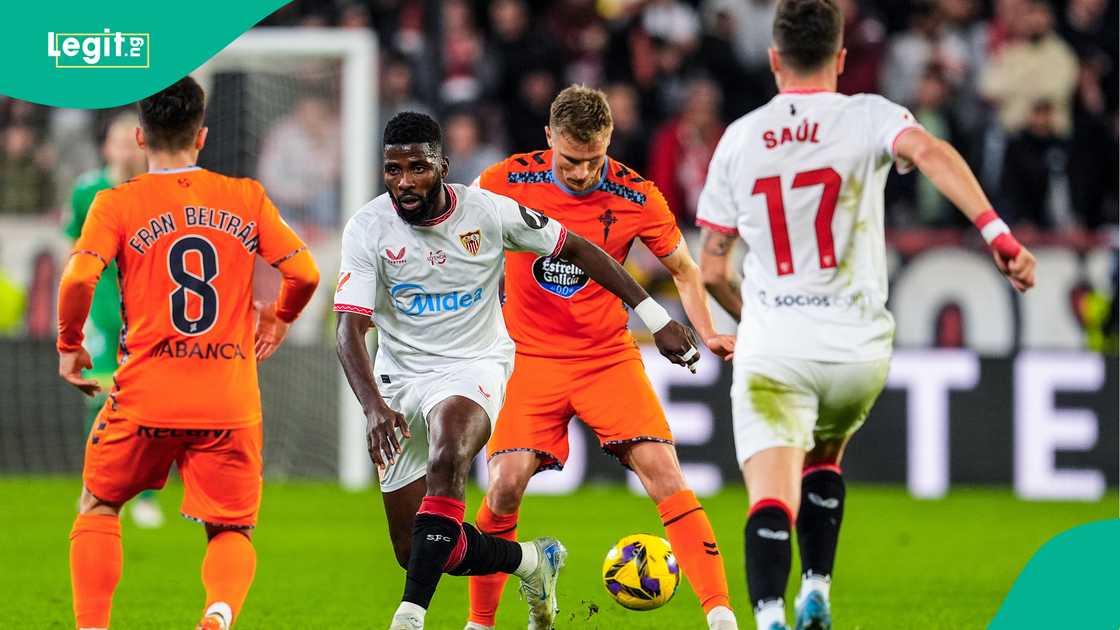 Kelechi Iheanacho, Sevilla, Celta Vigo, Ramon Sanchez Pizjuan Stadium, Seville, Spain, La Liga. Kelechi Iheanacho, Sevilla, Celta Vigo, Ramon Sanchez Pizjuan Stadium, Seville, Spain, La Liga.