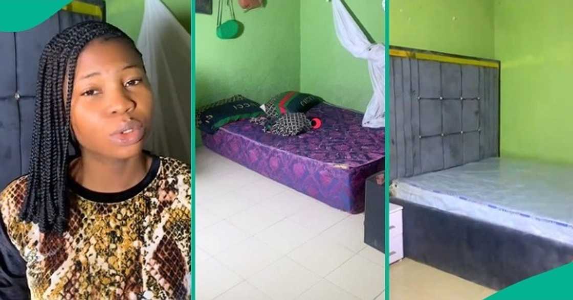 Nigerian woman excited as her husband changes their bed after 9 years. Nigerian woman excited as her husband changes their bed after 9 years.