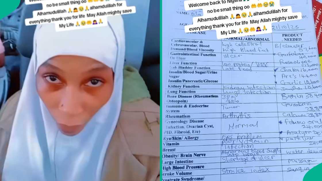 A Nigerian lady returns home after spending five years in Libya