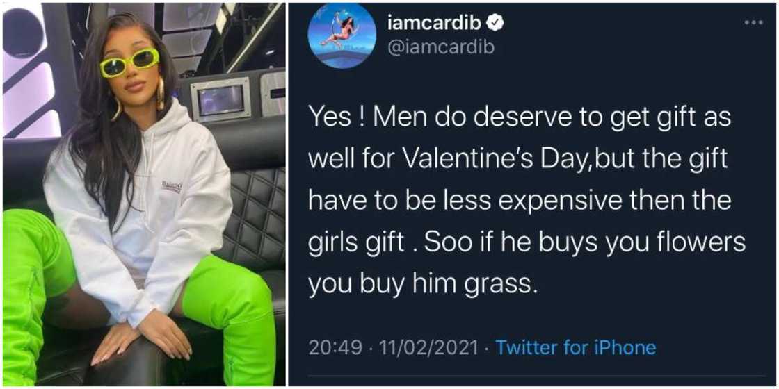 If he buys you flowers, buy him grass for Valentine’s Day: Rapper Cardi B says If he buys you flowers, buy him grass for Valentine’s Day: Rapper Cardi B says