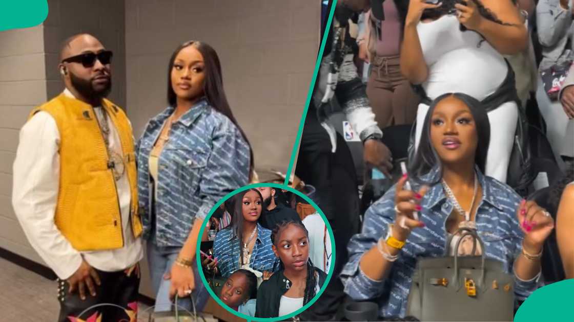 Davido's Chioma spotted with stepdaughter Hailey at singer's show.