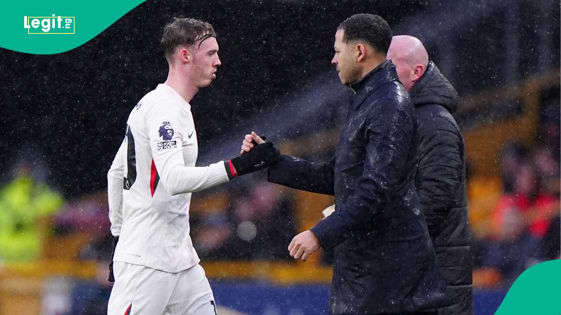 Cole Palmer, Liam Rosenior, Chelsea, Wolverhampton Wanderers, Molineux Stadium, Premier League. Cole Palmer, Liam Rosenior, Chelsea, Wolverhampton Wanderers, Molineux Stadium, Premier League.