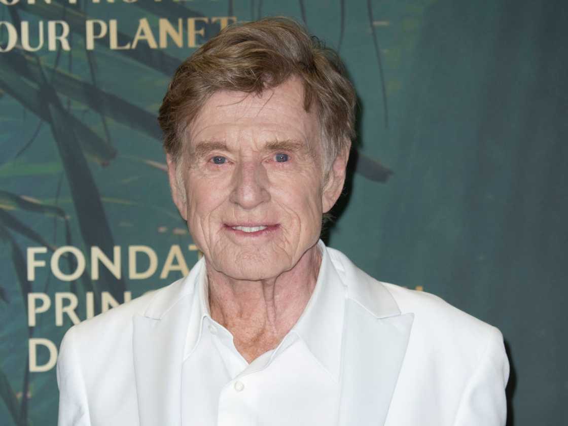 Robert Redford in all white at at Grimaldi Forum