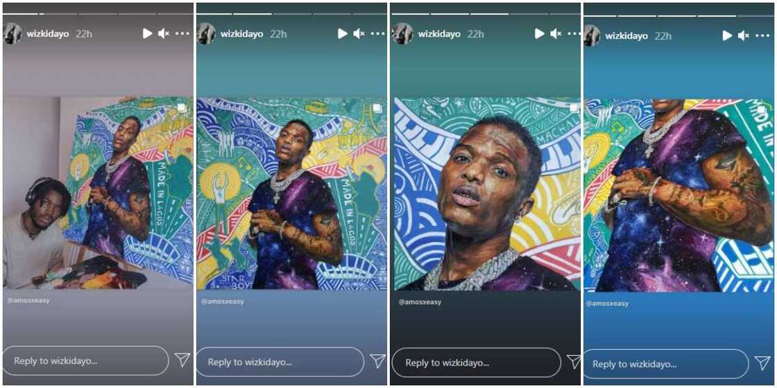 Wizkid Gushes Over Impressive Portrait of Him Made by Talented Nigerian Artist