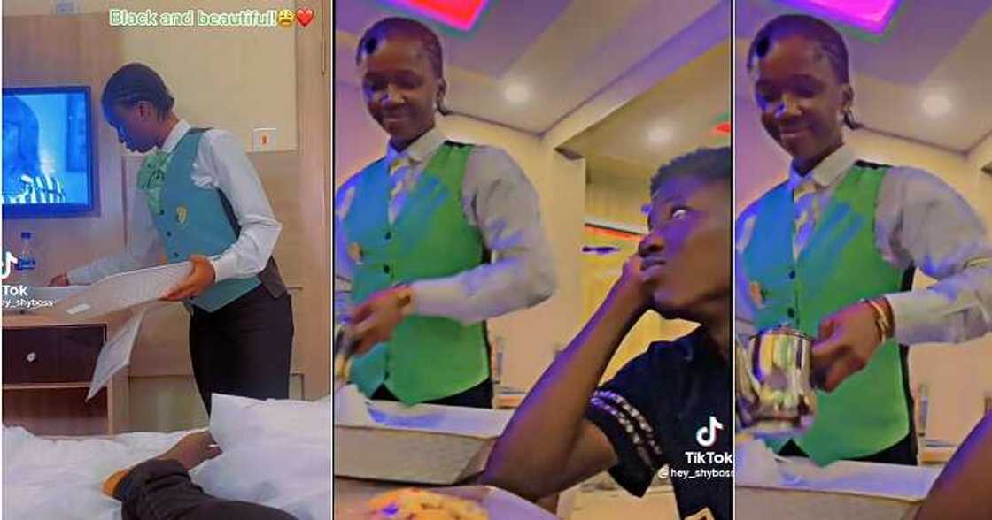 Nigerian man falls in love with waitress, hotel room Nigerian man falls in love with waitress, hotel room