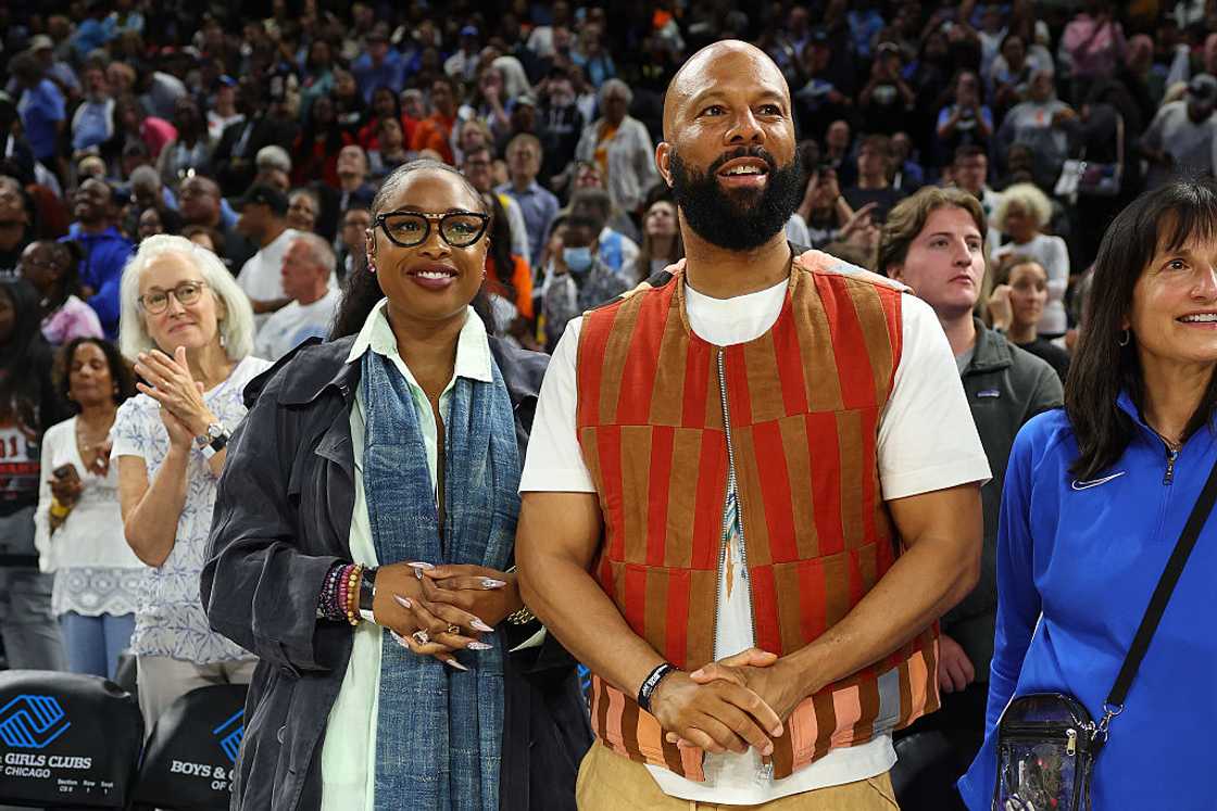 Jennifer Hudson and Common attend an event at Wintrust Arena Jennifer Hudson and Common attend an event at Wintrust Arena