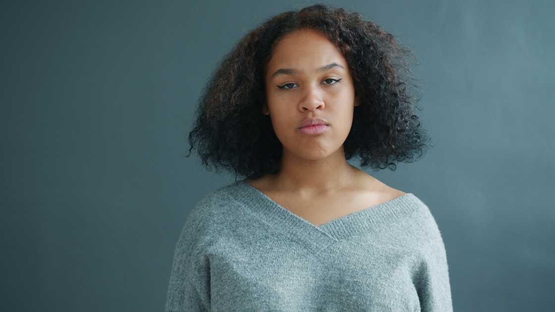 A serious woman A serious woman