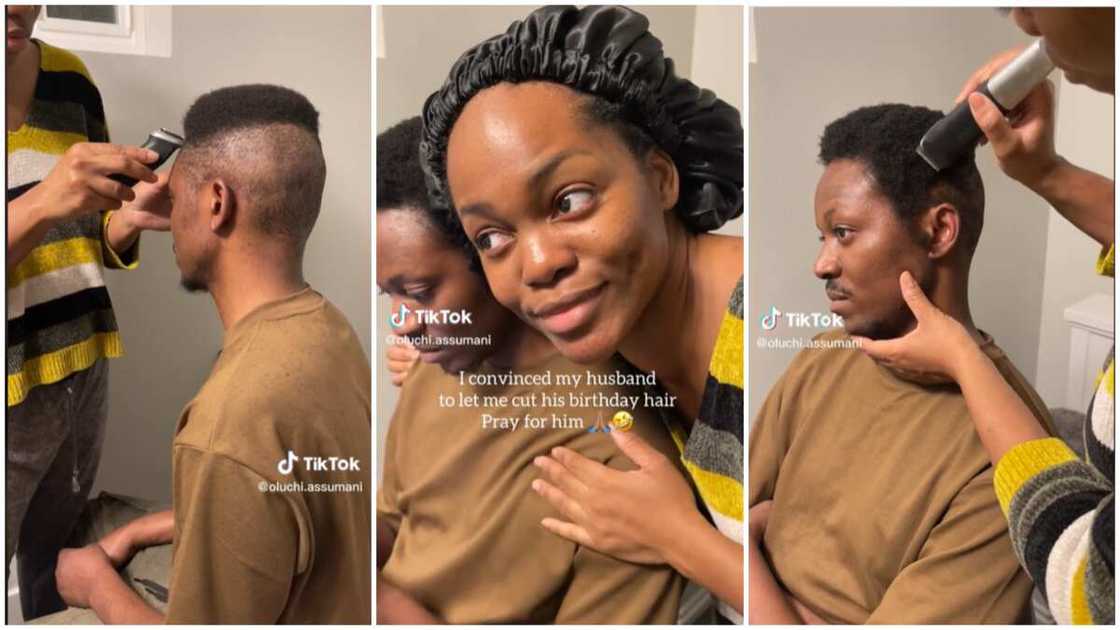 Lovely couple goals/lady gave husband haircut. Lovely couple goals/lady gave husband haircut.