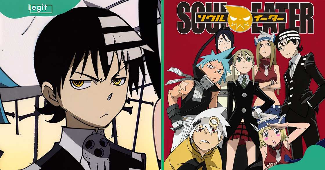 A close-up of Death the Kid. A promotional visual of the characters featured on Soul Eater.