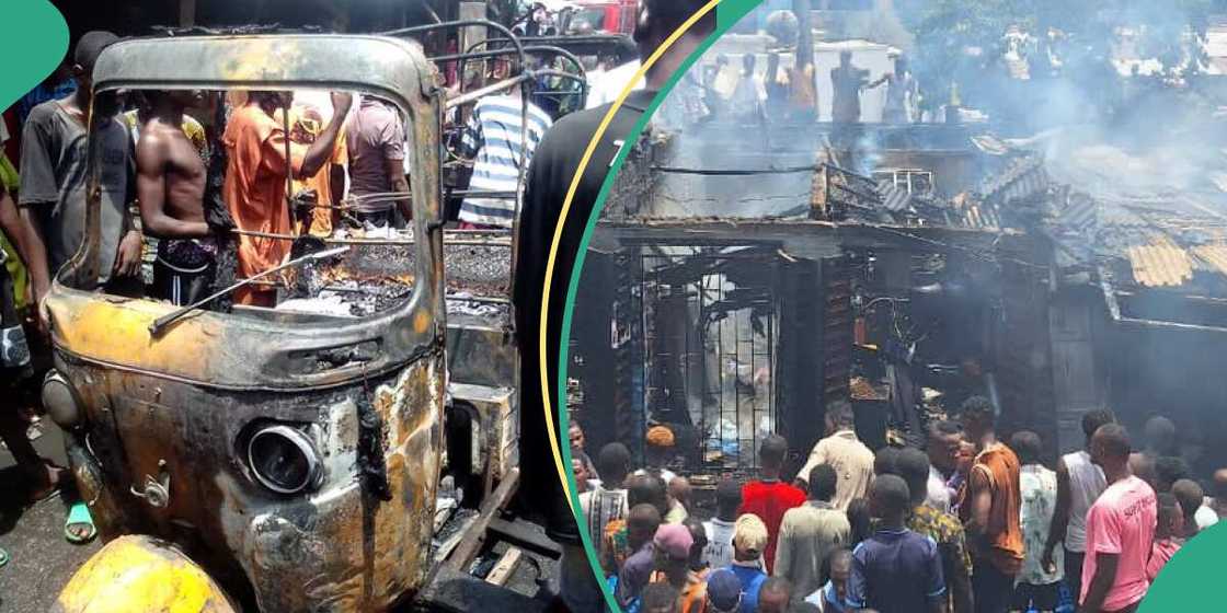 Gobarar ta lalata adaidata da bangaren wani gida da ke kusa da wajen Gobarar ta lalata adaidata da bangaren wani gida da ke kusa da wajen