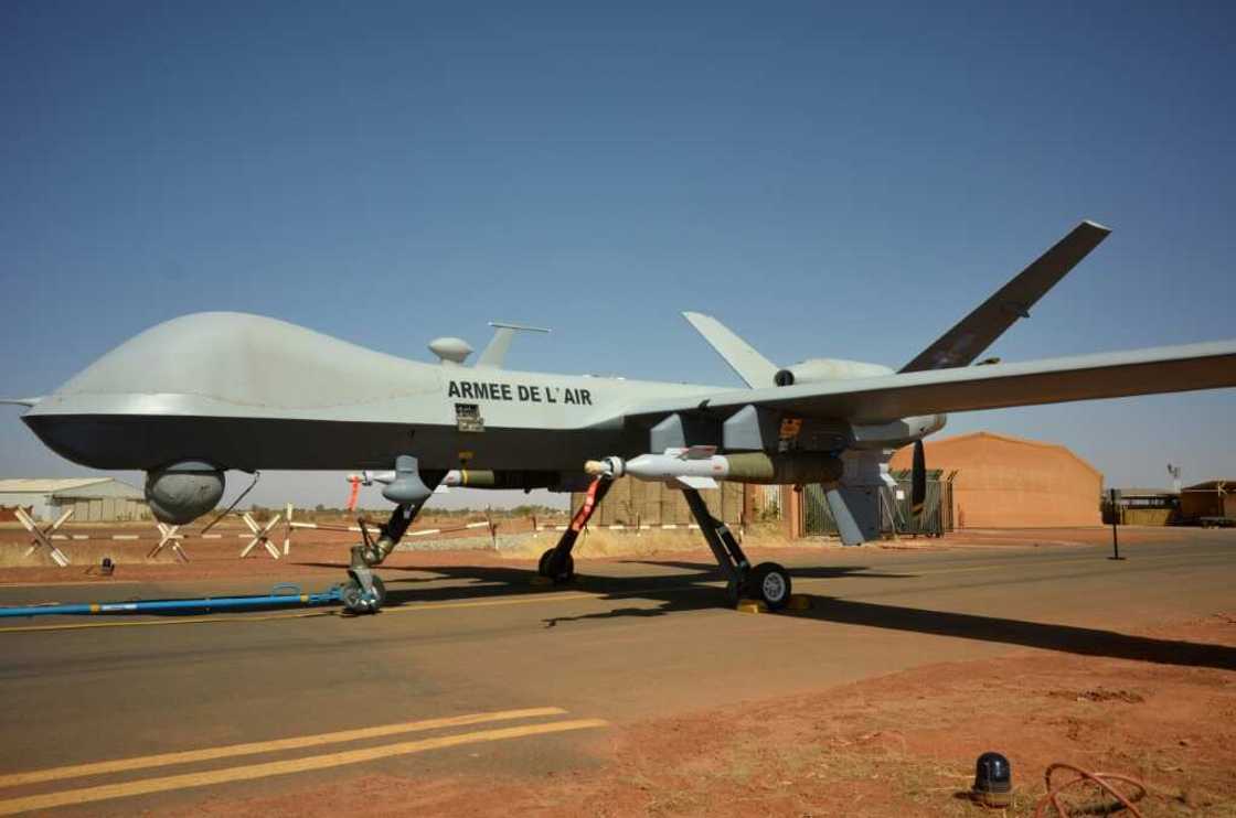Air power: An armed Reaper drone at Barkhane's base near the Niger capital Niamey Air power: An armed Reaper drone at Barkhane's base near the Niger capital Niamey