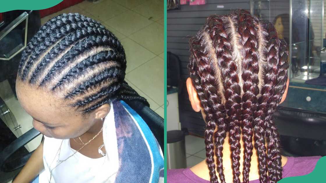 Simple thick cornrows. Simple thick cornrows.