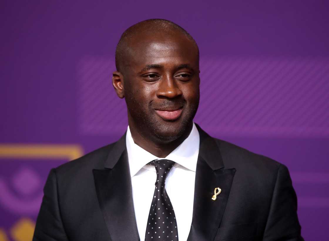 Yaya Toure arrives prior to the FIFA World Cup Qatar Final Draw at the Doha Exhibition Centre in Doha Yaya Toure arrives prior to the FIFA World Cup Qatar Final Draw at the Doha Exhibition Centre in Doha