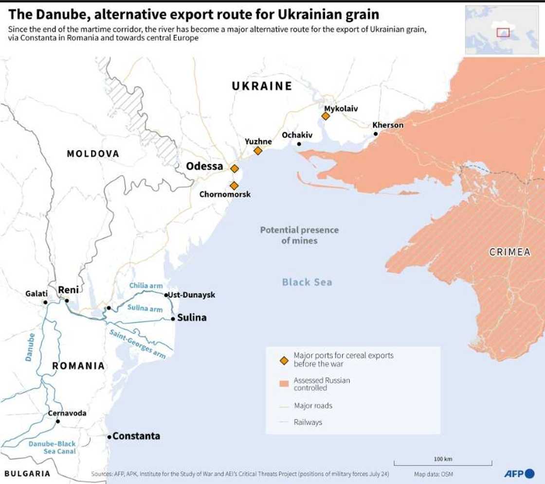 The Danube, the alternative transport route for Ukrainian grain