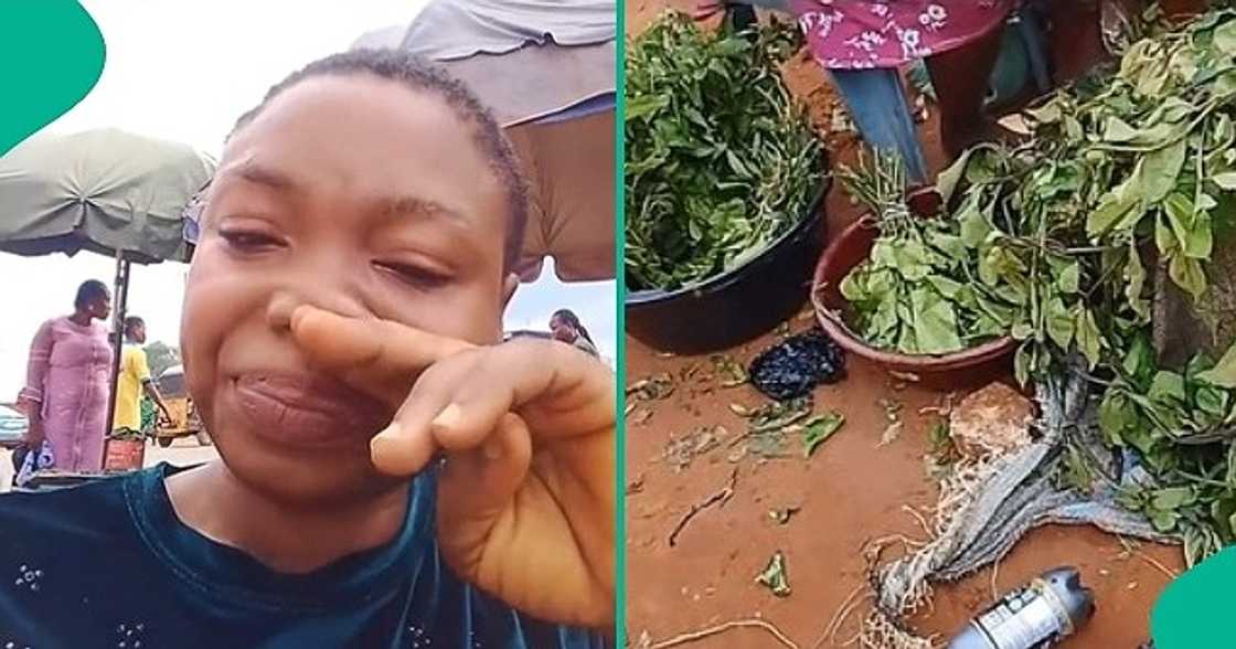 Lady cries after bumping into her 'old time rich friend' selling vegetables at a market. Lady cries after bumping into her 'old time rich friend' selling vegetables at a market.