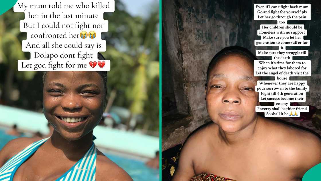 A lady shares how mother revealed who killed her