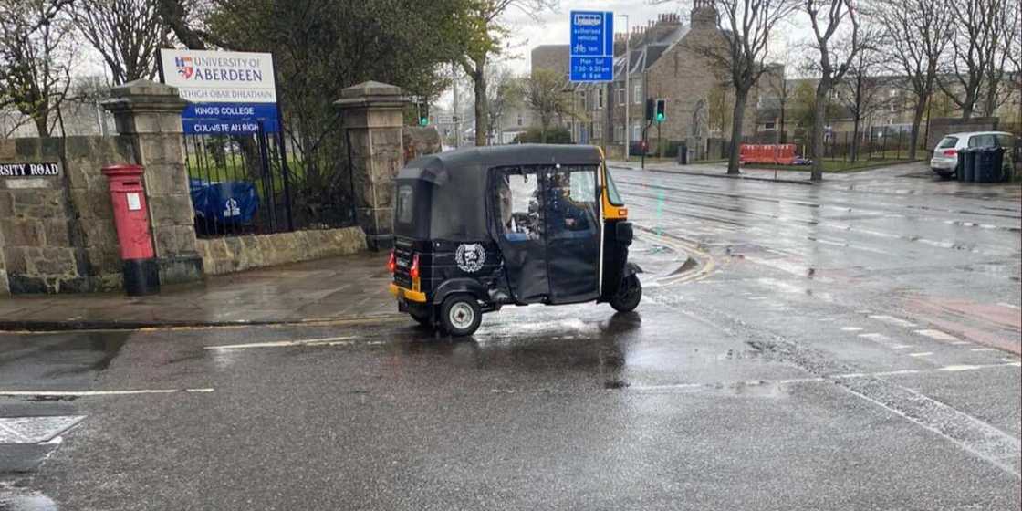 They Have Brought Keke Marwa Here: Reactions as Nigeria's Famous Tricycle Seen on Scotland Street