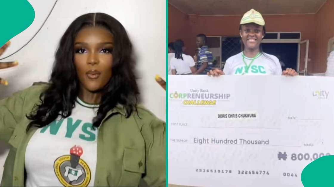 Corps member proudly shows off dollar notes. Corps member proudly shows off dollar notes.