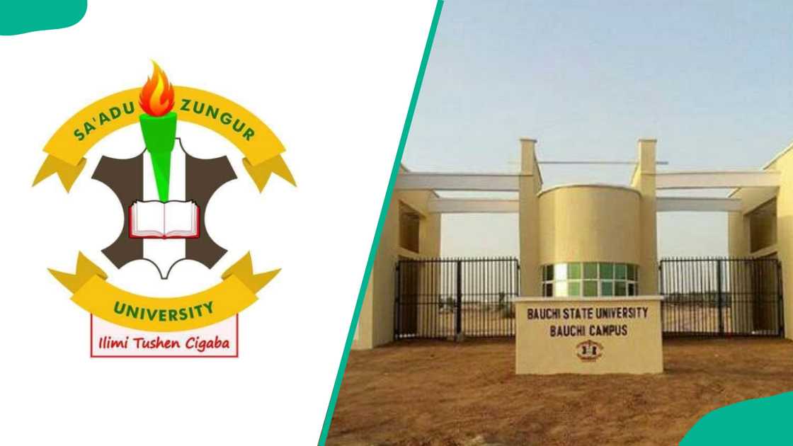 Sa'adu Zungur University's logo and main campus' gate Sa'adu Zungur University's logo and main campus' gate