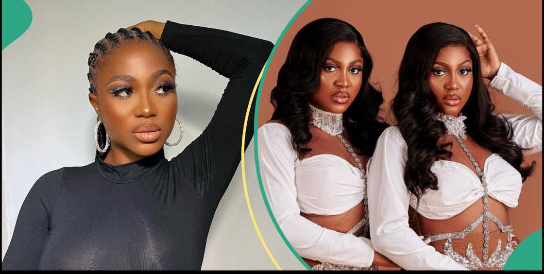 BBNaija Wanni and her twin, Handi, in Biggie's house BBNaija Wanni and her twin, Handi, in Biggie's house