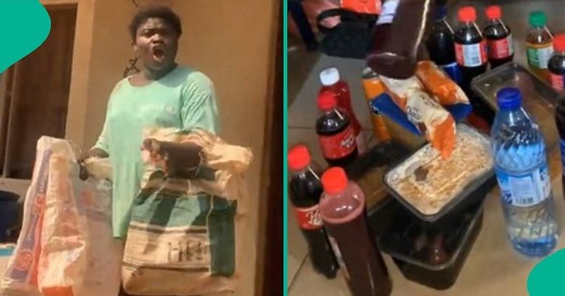 Student returns from convocation ceremony with plenty food and drinks