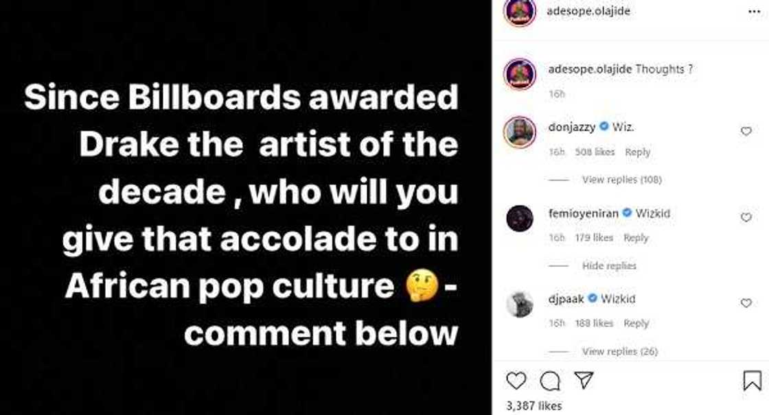 Don Jazzy says he'll nominate Wizkid for African Artiste of the Decade if given the opportunity Don Jazzy says he'll nominate Wizkid for African Artiste of the Decade if given the opportunity