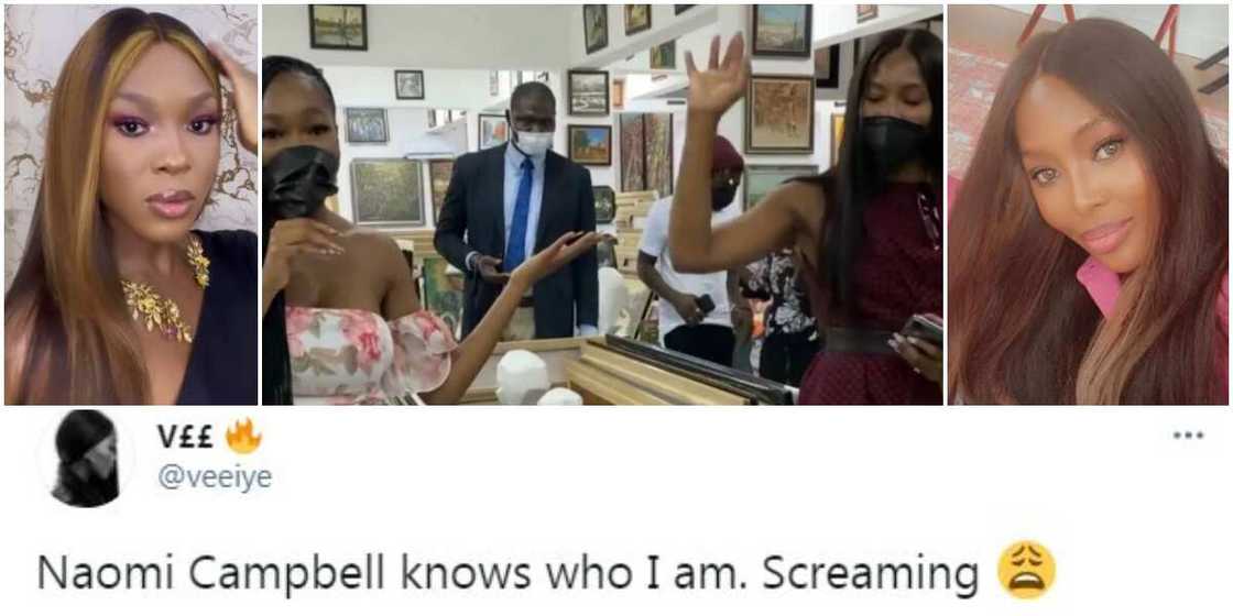 Naomi Campbell knows who I am: BBNaija star Vee reacts in excitement after meeting lookalike idol Naomi Campbell knows who I am: BBNaija star Vee reacts in excitement after meeting lookalike idol