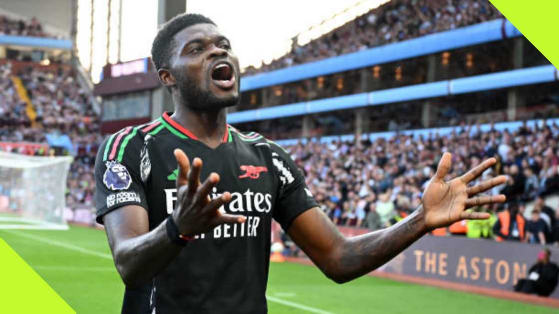 Thomas Partey in action for Arsenal. Thomas Partey in action for Arsenal.