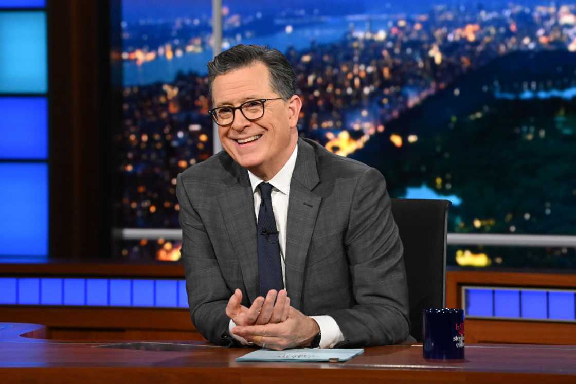 Stephen Colbert, hosting his late night show Stephen Colbert, hosting his late night show