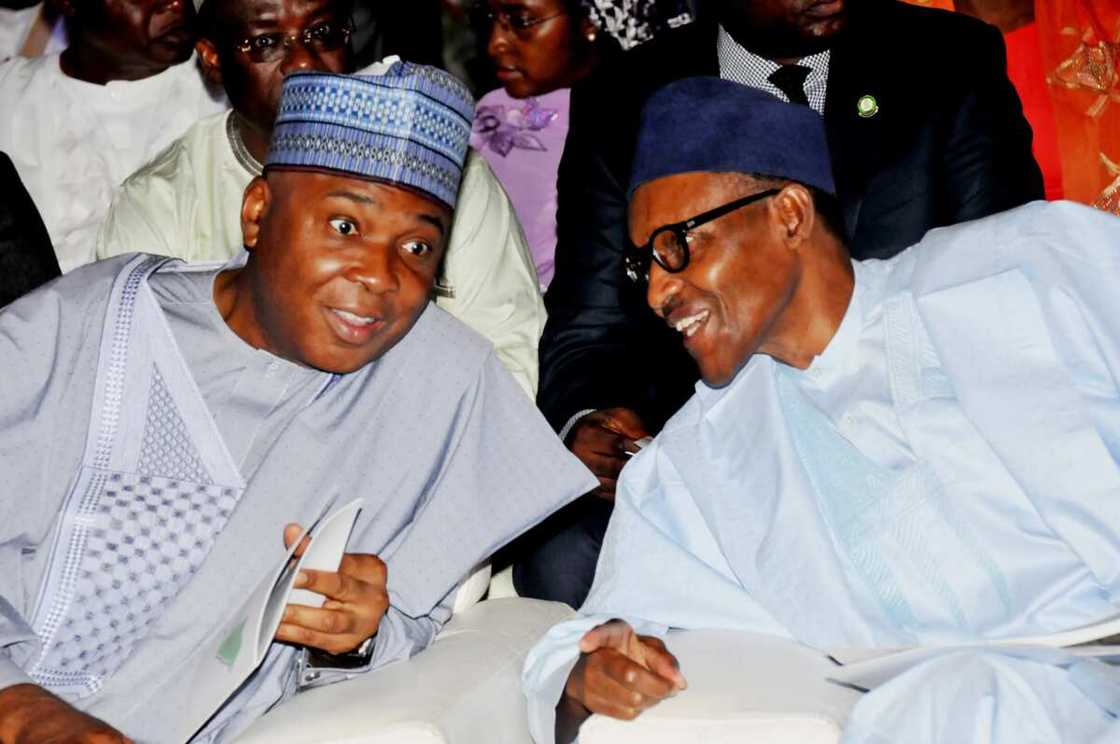 Buhari da Bukola Saraki Buhari da Bukola Saraki